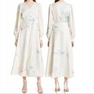 NWT Ted Baker Flossi Floral Wrap Midi Dress